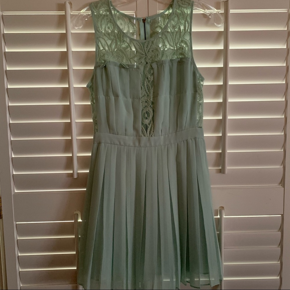 BCBG pleated lace dress
